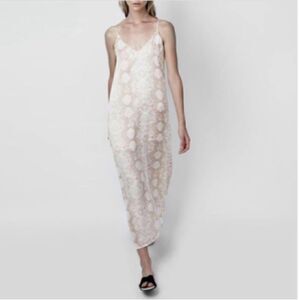 REVOLVE Three Eighty-Two Maxi Dress in Cream/Taupe Boa Print. Size Medium. NWT!